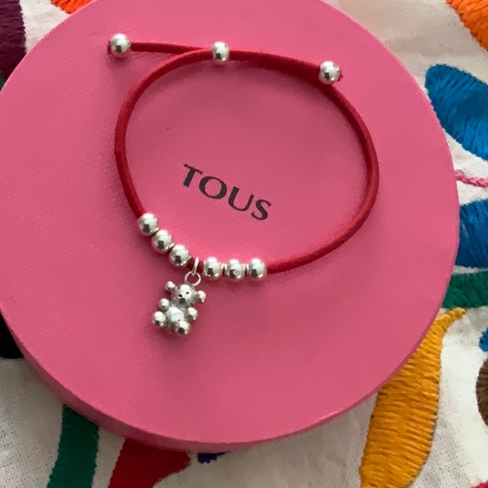 Tous Bubble Red Cord Bracelet